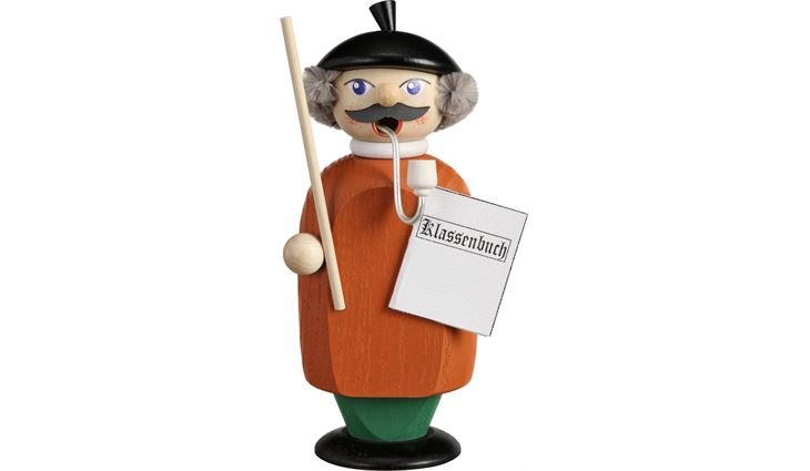 Seiffener Volkskunst Räucherfigur Lehrer