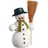 Seiffener Volkskunst Räucherfigur Schneemann mit Besen