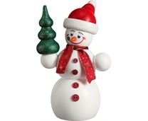 Seiffener Volkskunst Räucherfigur Weihnachts Schneemann