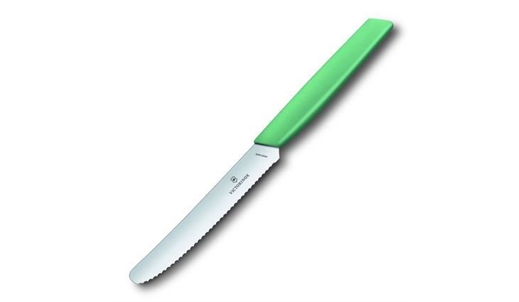 VICTORINOX Swiss Modern mint Tomaten- & Tafelmesser, Wellensc