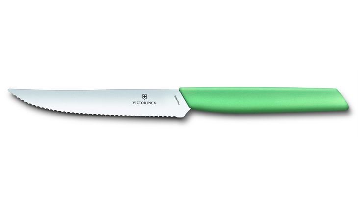 VICTORINOX Swiss Modern Steakmesser, Wellenschliff,12cm, grün