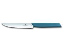 VICTORINOX Swiss Modern Steakmesser, Wellenschliff,12cm, blau