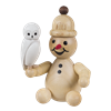 Drechslerei Wagner Schneemann Junior „mit Schneeeule“ sitzend