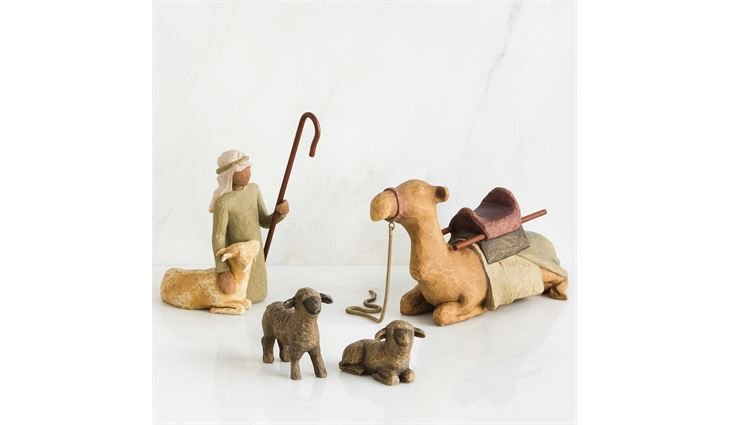 Willow Tree Shepherd and Stable Animals - Schäfer und Herde