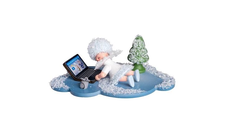 Schneeflöckchen Schneeflöckchen mit Laptop