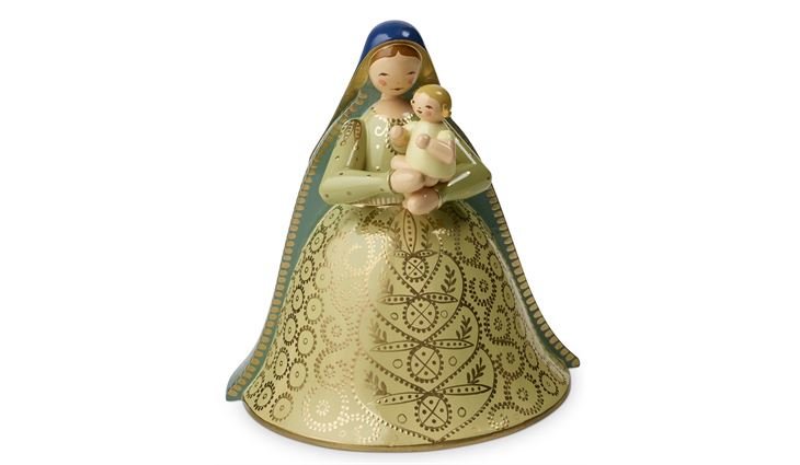 Wendt und Kühn Madonna mit Christkind,reich bemalt,creme-hellblau