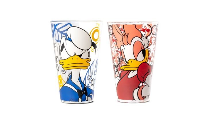 Gilde Trinkglas, "Donald & Daisy", 2 teilig
